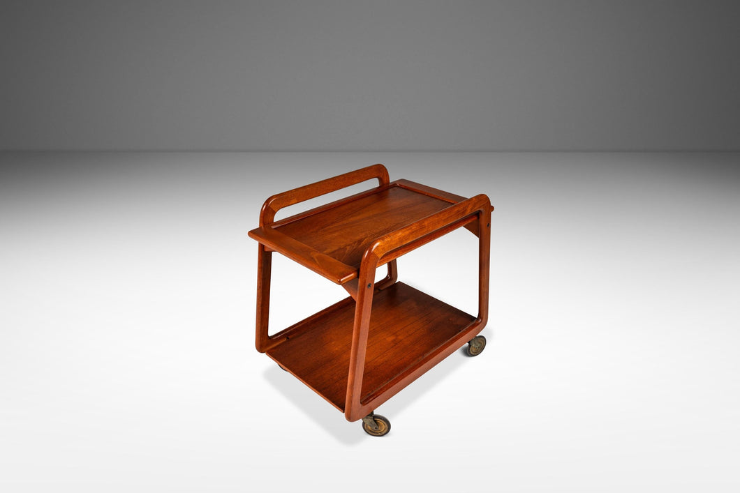 Danish Mid-Century Modern Petite Tea Trolley / Bar Cart in Solid Teak by Sika Møbler, Denmark, c. 1960's-ABT Modern