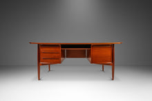 Load image into Gallery viewer, Danish Mid-Century Modern Sculpted Executive Desk in Teak by Arne Vodder for H.P. Hansen, Denmark, c. 1960s-ABT Modern
