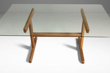 Load image into Gallery viewer, Danish Mid-Century Modern Solid Oak Dining Table / Desk with Glass Top in the Manner of Hans J Wegner, Denmark, c. 1970s-ABT Modern

