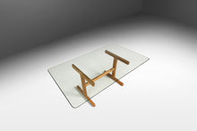 Load image into Gallery viewer, Danish Mid-Century Modern Solid Oak Dining Table / Desk with Glass Top in the Manner of Hans J Wegner, Denmark, c. 1970s-ABT Modern
