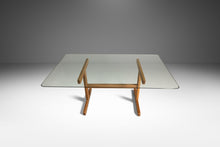 Load image into Gallery viewer, Danish Mid-Century Modern Solid Oak Dining Table / Desk with Glass Top in the Manner of Hans J Wegner, Denmark, c. 1970s-ABT Modern

