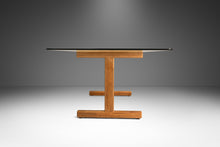 Load image into Gallery viewer, Danish Mid-Century Modern Solid Oak Dining Table / Desk with Glass Top in the Manner of Hans J Wegner, Denmark, c. 1970s-ABT Modern
