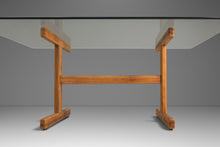 Load image into Gallery viewer, Danish Mid-Century Modern Solid Oak Dining Table / Desk with Glass Top in the Manner of Hans J Wegner, Denmark, c. 1970s-ABT Modern
