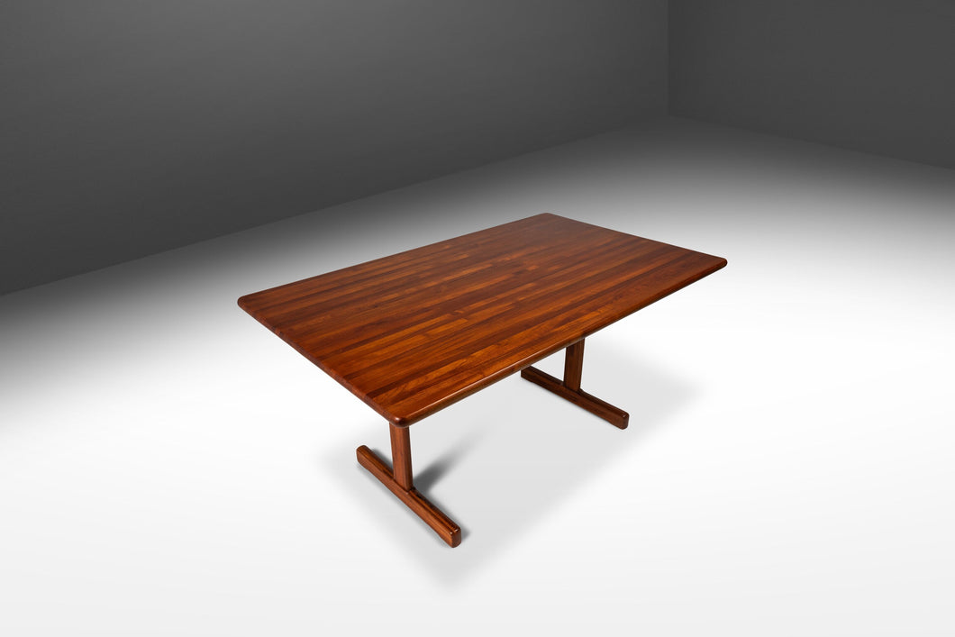 Danish Mid-Century Modern Solid Teak Butcherblock Dining Table / Desk / Workbench, Denmark, c. 1970s-ABT Modern