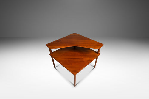 Danish Mid-Century Modern Two-Tiered 'Minerva' Table in Solid Teak by Peter Hvidt & Orla Mølgaard for France and Sons, Denmark, c. 1960s-ABT Modern