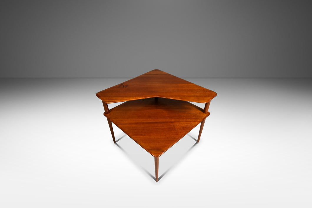 Danish Mid-Century Modern Two-Tiered 'Minerva' Table in Solid Teak by Peter Hvidt & Orla Mølgaard for France and Sons, Denmark, c. 1960s-ABT Modern