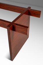 Load image into Gallery viewer, Danish Modern Architectural Modernist Dining Table in Rosewood w/ Glass Top by Sigurd Hansen for Haslev Møbelsnedkeri, Denmark, c. 1970s-ABT Modern
