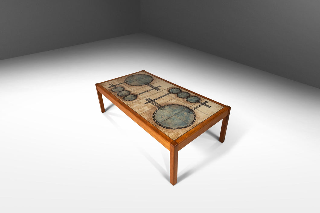 Danish Modern Coffee Table by in Teak w/ Tile Inlay by Poul H. Poulsen for Gangsø Møbler, Denmark, c. 1970's-ABT Modern