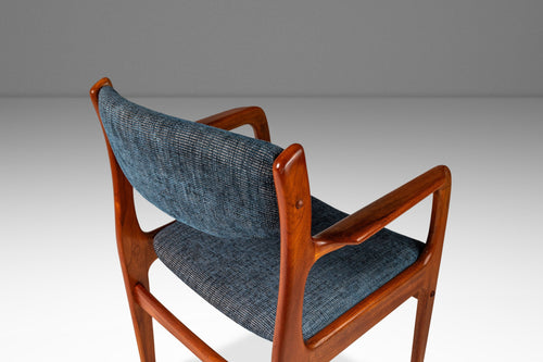 Danish Modern Desk / Arm Chair in Solid Teak and New Upholstery by Benny Linden Designs, c. 1970s-ABT Modern