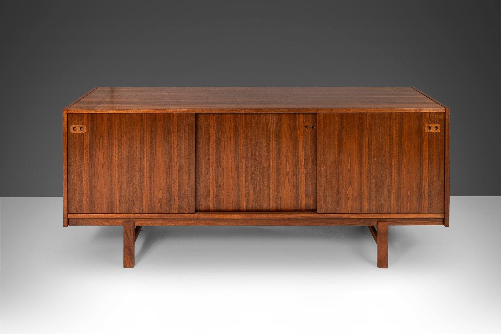 Danish Modern Minimalist Walnut Sideboard / Credenza by Ib Kofod-Larse