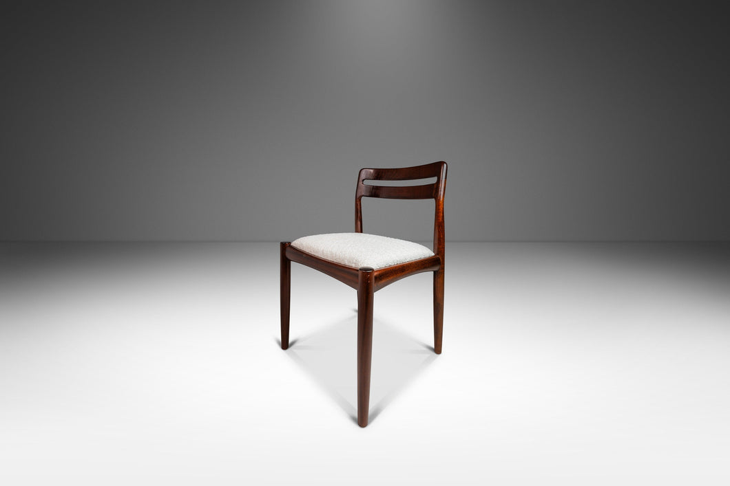 Danish Modern Model 382 Dining Chair, Accent Chair, Desk Chair in Solid Mahogany & Bouclé by H.W. Klein for Bramin Møbler, c. 1960's-ABT Modern