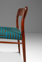 Load image into Gallery viewer, Danish Modern Model 75 Side / Desk Chair by Niels Møller for J.L. Møllers in Pierre Frey Mombasa Turquoise Fabric, Denmark, 1960s-ABT Modern
