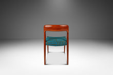 Load image into Gallery viewer, Danish Modern Model 75 Side / Desk Chair by Niels Møller for J.L. Møllers in Pierre Frey Mombasa Turquoise Fabric, Denmark, 1960s-ABT Modern
