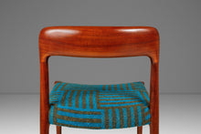 Load image into Gallery viewer, Danish Modern Model 75 Side / Desk Chair by Niels Møller for J.L. Møllers in Pierre Frey Mombasa Turquoise Fabric, Denmark, 1960s-ABT Modern
