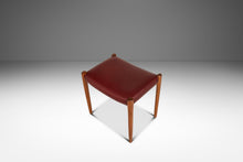 Load image into Gallery viewer, Danish Modern Model 77A Ottoman in Teak &amp; Leather by Niels Otto Møller for J.L. Møller Mobelfabrik, Denmark, c. 1960's-ABT Modern
