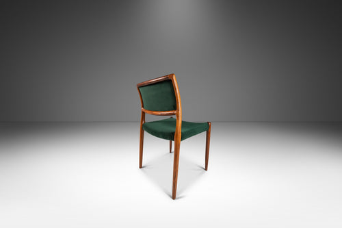 Danish Modern Model 80 Dining Chair / Desk Chair in Rosewood and Velvet by Niels Otto Møller for J.L. Møller Mobelfabrik, Denmark, c. 1960's-ABT Modern