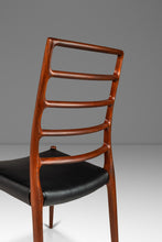 Load image into Gallery viewer, Danish Modern Møller Model No. 82 Ladderback Side Chair in Teak &amp; Leather for J.L. Møllers Møbelfabrik, Denmark, c. 1960s-ABT Modern
