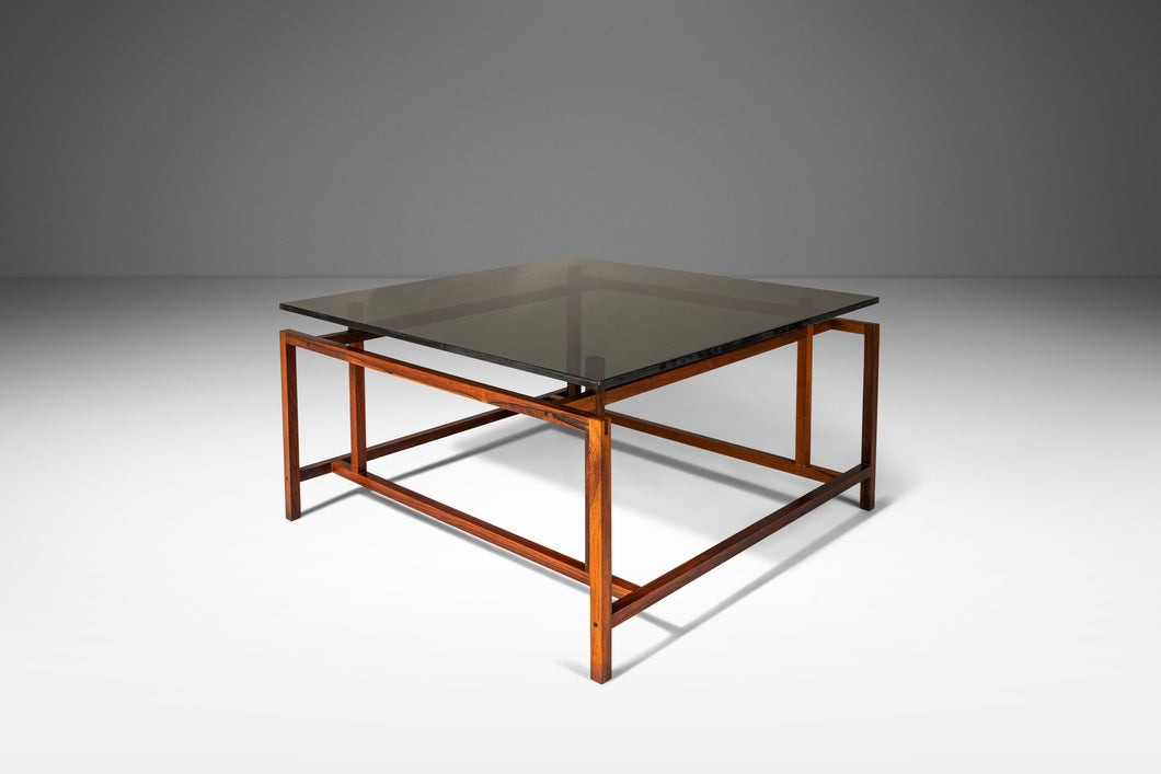 Danish Modern Rosewood & Smoked Glass Coffee Table by Henning Nørgaard for Komfort of Denmark, c. 1960's-ABT Modern