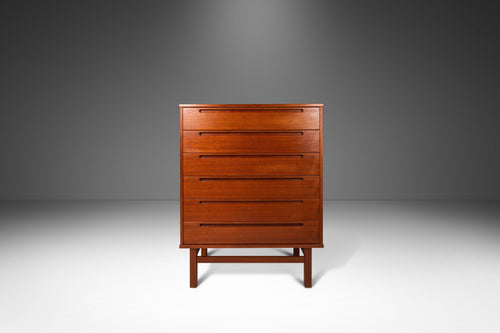 Danish Modern Six-Drawer Tall Dresser in Teak by Nils Jonsson for Torring Møbelfabrik Produced by HJN Mobler, Denmark, c. 1960's-ABT Modern