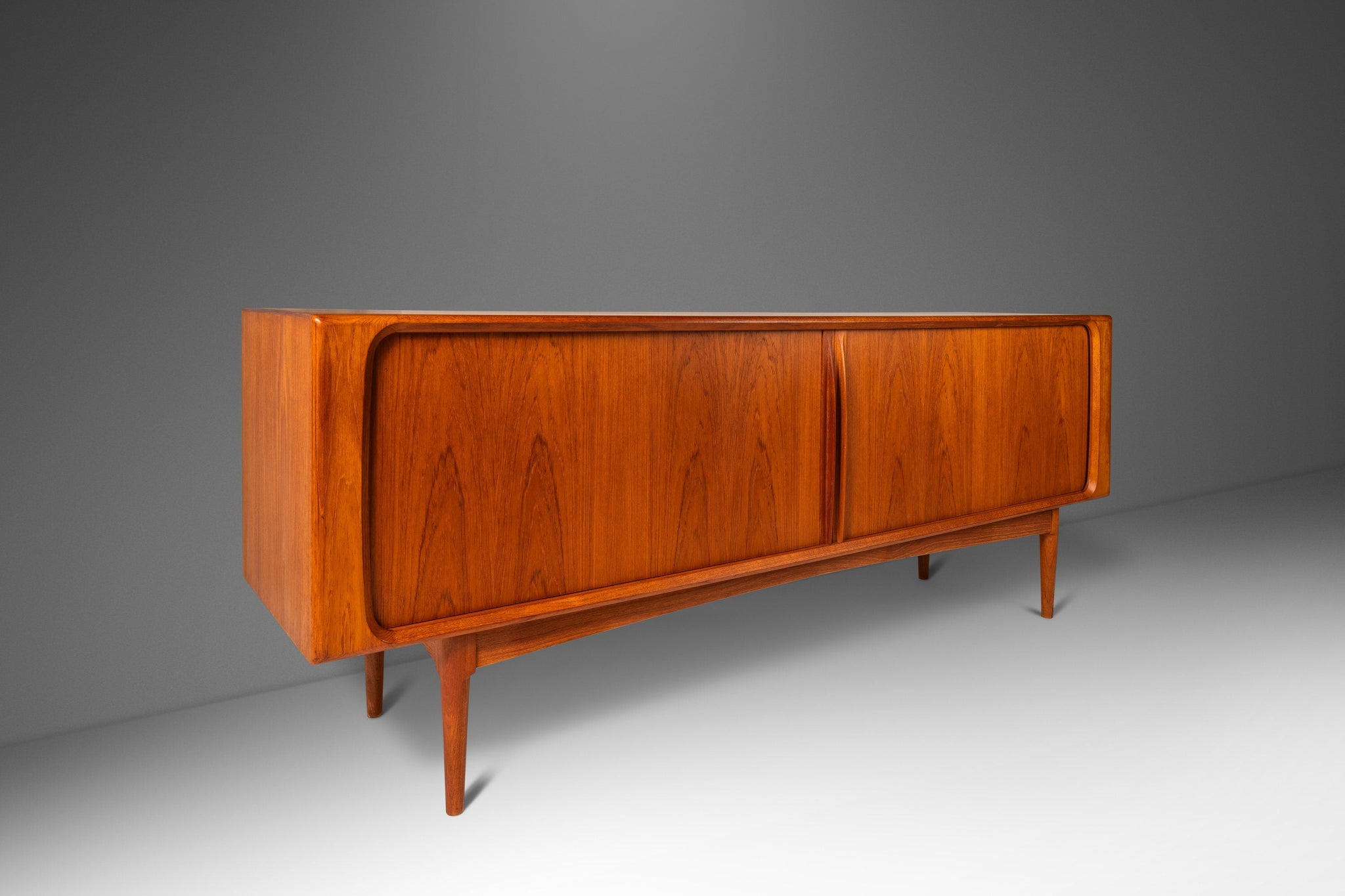 Danish Modern Tambour Door Credenza in Teak by Bernhard Pedersen for B