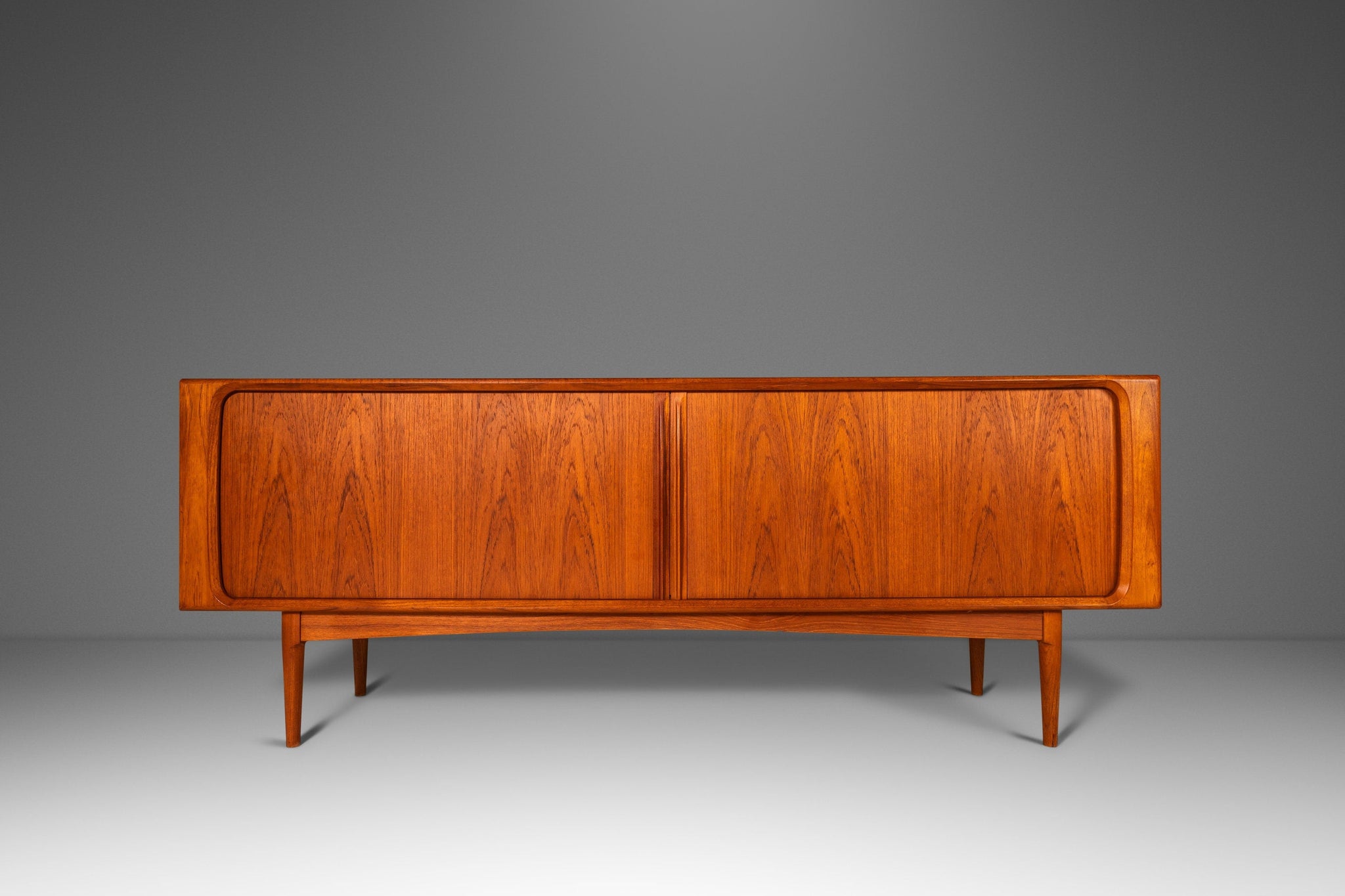 Danish Modern Tambour Door Credenza in Teak by Bernhard Pedersen for B