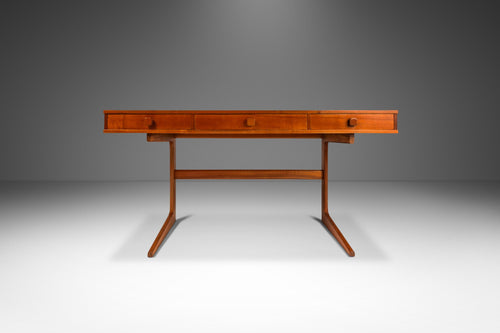 Exceptional Danish Mid-Century Modern Teak Cantilever Executive Desk by Georg Petersens, Denmark, c. 1960s-ABT Modern