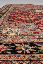 Load image into Gallery viewer, Expansive Authentic Vintage Handwoven Woolen Persian Kashan Rectangular Rug 9 Ft x 6 ft, c. 1950s-ABT Modern
