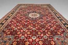 Load image into Gallery viewer, Expansive Authentic Vintage Handwoven Woolen Persian Kashan Rectangular Rug 9 Ft x 6 ft, c. 1950s-ABT Modern
