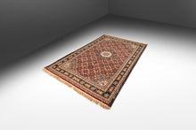 Load image into Gallery viewer, Expansive Authentic Vintage Handwoven Woolen Persian Kashan Rectangular Rug 9 Ft x 6 ft, c. 1950s-ABT Modern
