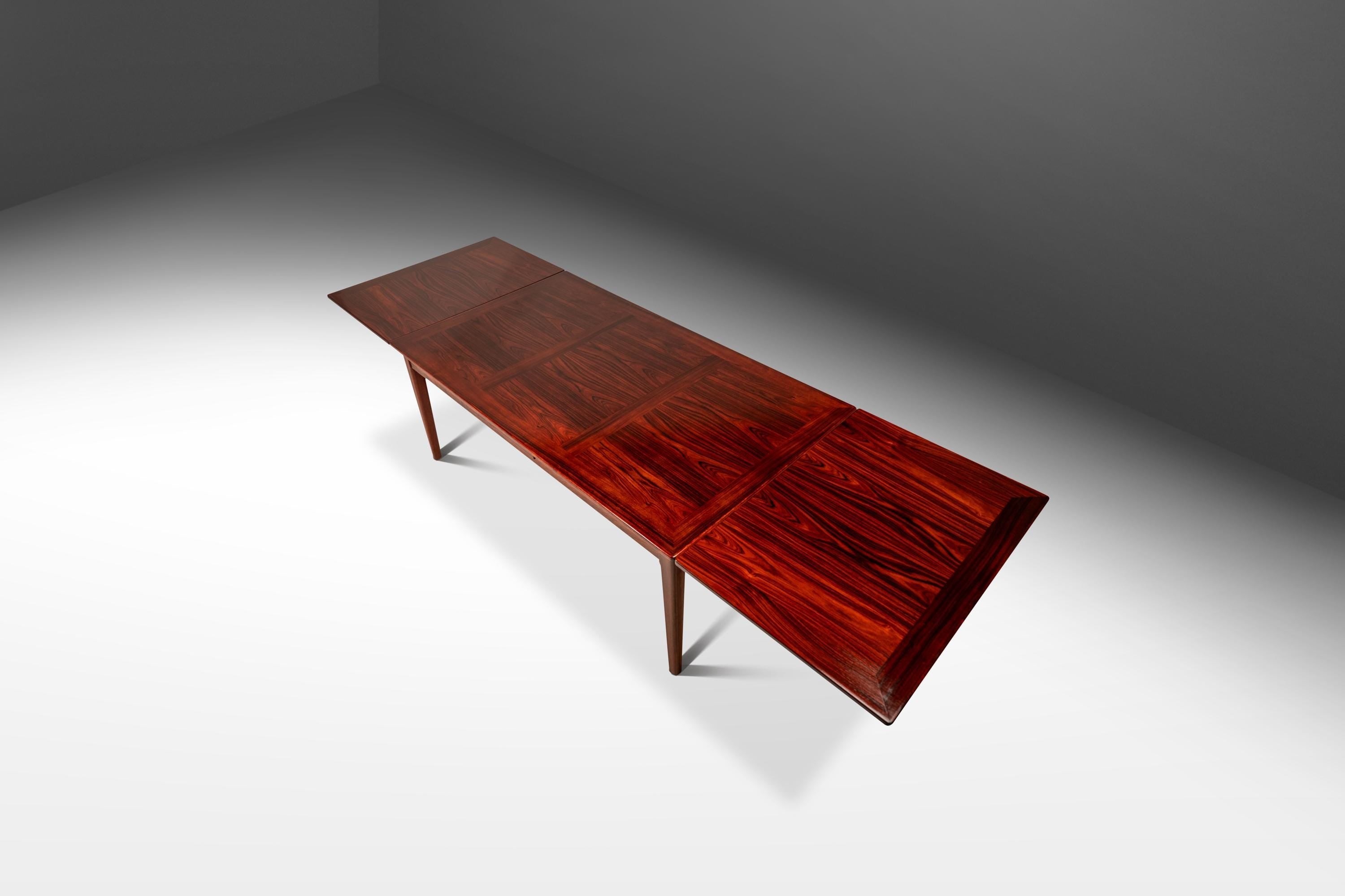 Expansive Danish Mid-Century Modern Extension Dining Table w/ Stow-in-