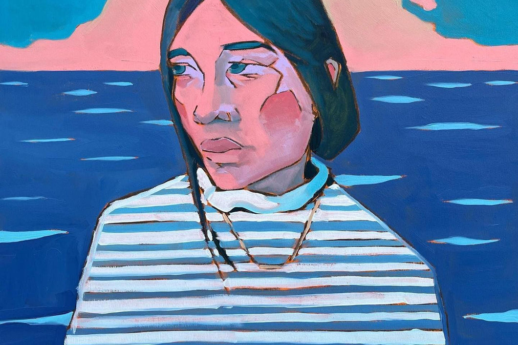 Eyes on the Horizon by James Mattinson, 18x24, Oil on Wood Canvas, 2022-ABT Modern