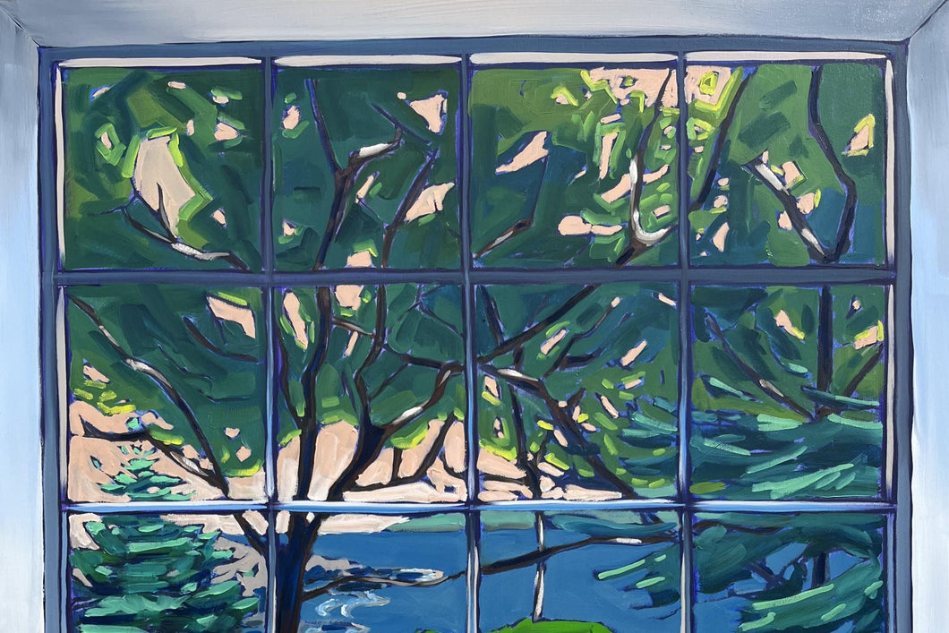 From the Window by James Mattison, 30x40, Oil on Wood Canvas, 2022-ABT Modern