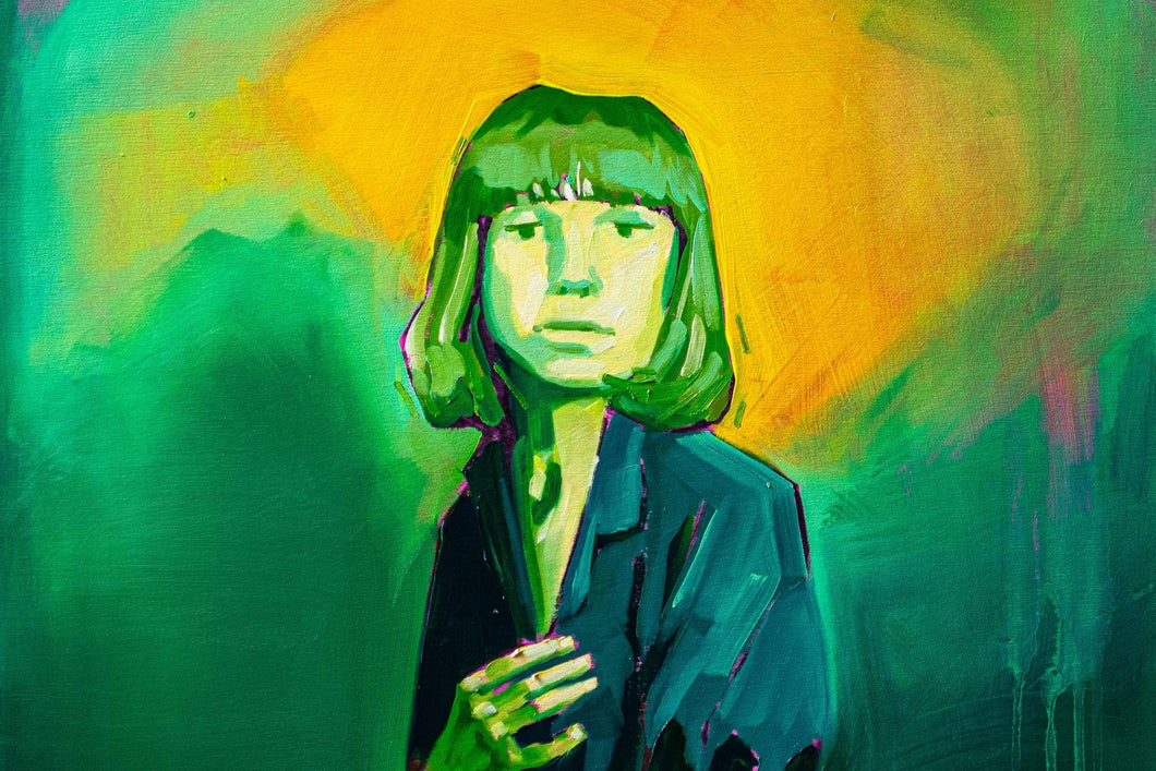 Green Light by James Mattison, 20x20, Oil on Wood Canvas, 2023-ABT Modern
