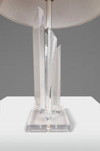 Load image into Gallery viewer, Hollywood Regency Geometric Sculptural &quot;Skyscraper&quot; Prism Table Lamp in Translucent Lucite, USA, c. 1970&#39;s-ABT Modern
