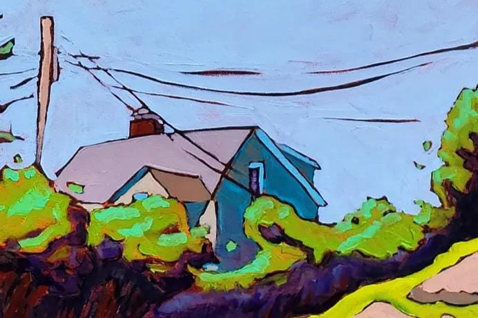Isle Au Haut by James Mattison, 18x24, Oil on Wood Canvas, 2022-ABT Modern