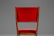 Load image into Gallery viewer, Italian Mid-Century Modern Angular Patinaed Accent Chair in Walnut &amp; Vinyl After Carlo de Carli, USA, c. 1960s-ABT Modern
