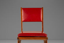 Load image into Gallery viewer, Italian Mid-Century Modern Angular Patinaed Accent Chair in Walnut &amp; Vinyl After Carlo de Carli, USA, c. 1960s-ABT Modern

