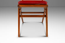 Load image into Gallery viewer, Italian Mid-Century Modern Angular Patinaed Accent Chair in Walnut &amp; Vinyl After Carlo de Carli, USA, c. 1960s-ABT Modern

