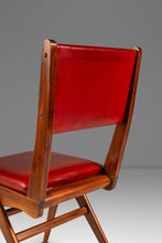 Load image into Gallery viewer, Italian Mid-Century Modern Angular Patinaed Accent Chair in Walnut &amp; Vinyl After Carlo de Carli, USA, c. 1960s-ABT Modern
