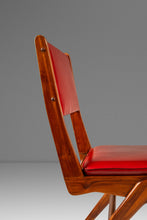Load image into Gallery viewer, Italian Mid-Century Modern Angular Patinaed Accent Chair in Walnut &amp; Vinyl After Carlo de Carli, USA, c. 1960s-ABT Modern
