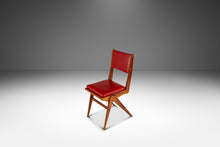 Load image into Gallery viewer, Italian Mid-Century Modern Angular Patinaed Accent Chair in Walnut &amp; Vinyl After Carlo de Carli, USA, c. 1960s-ABT Modern
