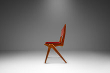 Load image into Gallery viewer, Italian Mid-Century Modern Angular Patinaed Accent Chair in Walnut &amp; Vinyl After Carlo de Carli, USA, c. 1960s-ABT Modern
