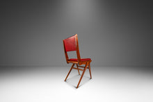 Load image into Gallery viewer, Italian Mid-Century Modern Angular Patinaed Accent Chair in Walnut &amp; Vinyl After Carlo de Carli, USA, c. 1960s-ABT Modern
