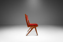 Load image into Gallery viewer, Italian Mid-Century Modern Angular Patinaed Accent Chair in Walnut &amp; Vinyl After Carlo de Carli, USA, c. 1960s-ABT Modern
