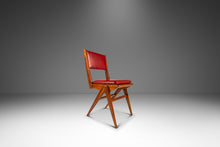 Load image into Gallery viewer, Italian Mid-Century Modern Angular Patinaed Accent Chair in Walnut &amp; Vinyl After Carlo de Carli, USA, c. 1960s-ABT Modern
