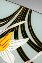 Load image into Gallery viewer, Japanese Mid-Century Modern Hand-Painted Glass Serving Dish Depicting Orchids w/ Protective Case by Mitsukoshi, Japan, c. 1960s-ABT Modern
