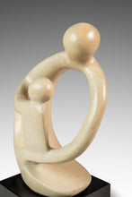 Load image into Gallery viewer, Mid-Century Abstract Modern &quot;Parent &amp; Child&quot; Marble Stone Sculpture w/ Wooden Base, Kenya, c. 1980&#39;s-ABT Modern
