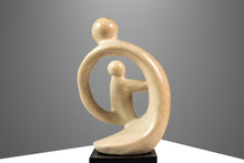Load image into Gallery viewer, Mid-Century Abstract Modern &quot;Parent &amp; Child&quot; Marble Stone Sculpture w/ Wooden Base, Kenya, c. 1980&#39;s-ABT Modern
