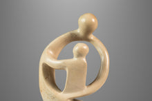 Load image into Gallery viewer, Mid-Century Abstract Modern &quot;Parent &amp; Child&quot; Marble Stone Sculpture w/ Wooden Base, Kenya, c. 1980&#39;s-ABT Modern
