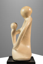 Load image into Gallery viewer, Mid-Century Abstract Modern &quot;Parent &amp; Child&quot; Marble Stone Sculpture w/ Wooden Base, Kenya, c. 1980&#39;s-ABT Modern
